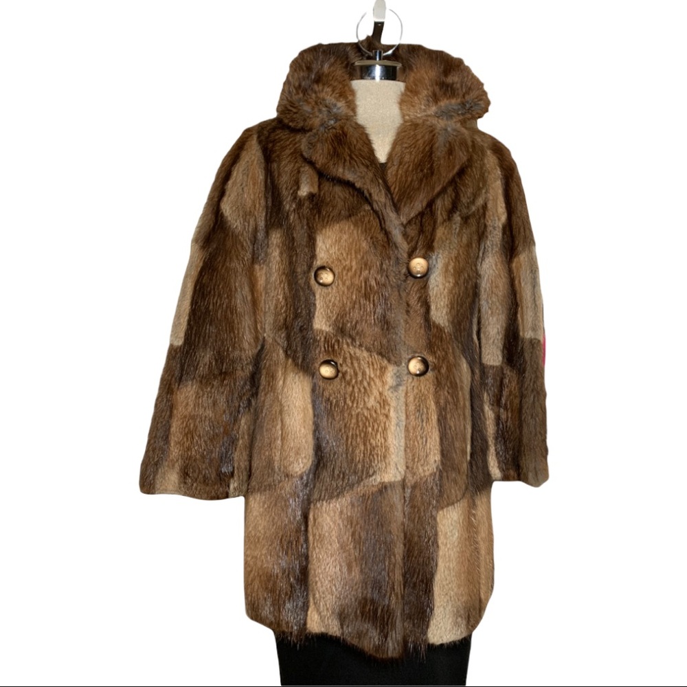 Vintage Luxury Mayfair Furriers Stunning Brown Genuine Fur Coat Size M - Picture 1 of 15